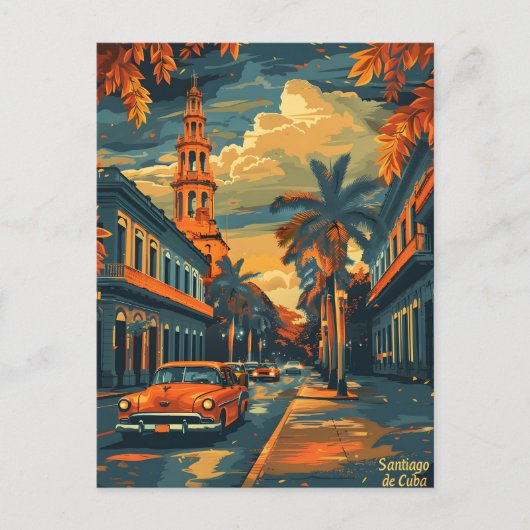 Santiago de Cuba Vintag Postkarte (Vorderseite)