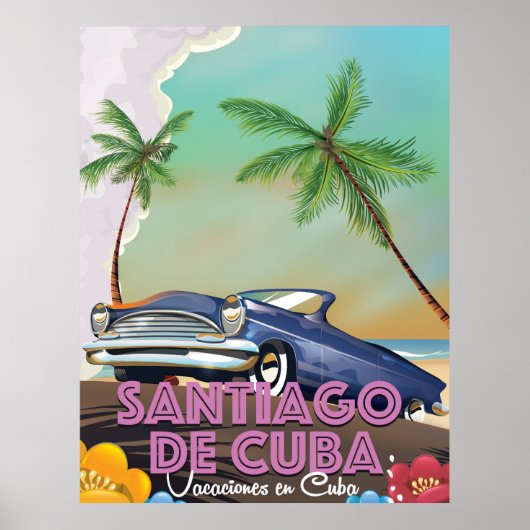 Santiago de Cuba Vintage Reiseplakat Poster (Vorne)