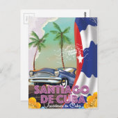Santiago de Cuba Vintage Reiseplakat Postkarte (Vorne/Hinten)