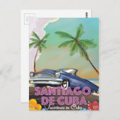 Santiago de Cuba Vintage Reiseplakat Postkarte (Vorne/Hinten)