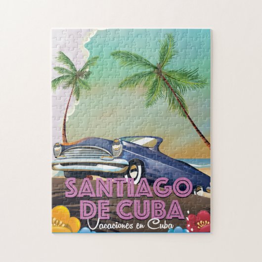 Santiago de Cuba Vintage Reiseplakat Puzzle (Vertikal)