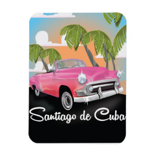 Santiago de Cuba Vintage-Urlaub-Reiseplakat. Magnet