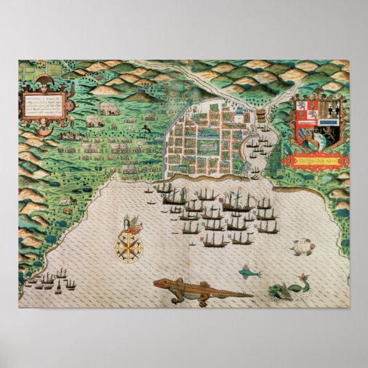 Santiago, Kap Verde, 1589 Poster (Vorne)