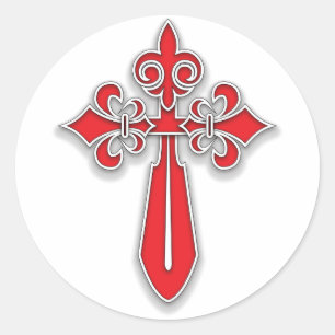Santiago-Kreuz Runder Aufkleber