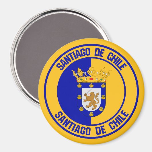 Santiago Round Emblem Magnet (Vorderseite/Rückseite)