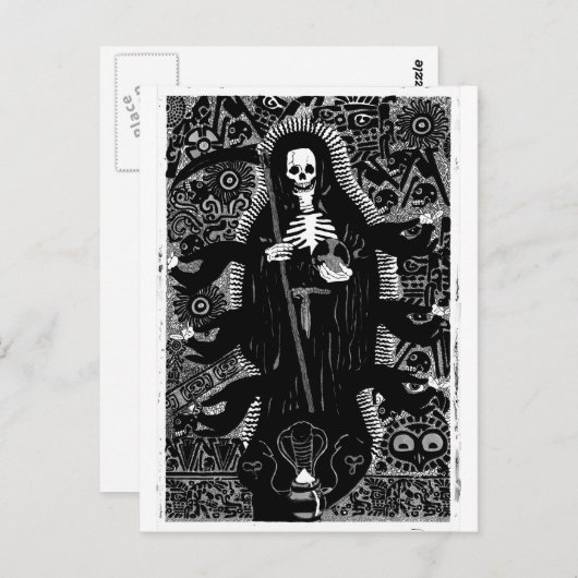 Santisima Muerte Postkarte (Vorne/Hinten)