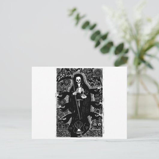 Santisima Muerte Postkarte (Stehend Vorderseite)