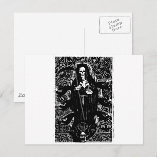 Santisima Muerte Postkarte (Vorne/Hinten)
