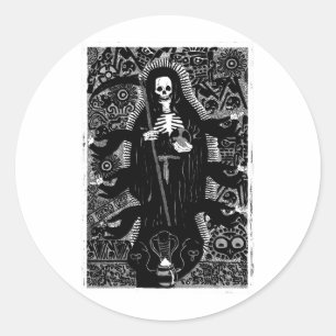 Santisima Muerte Runder Aufkleber