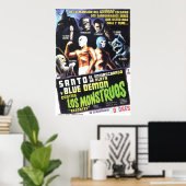 Santo Blue Demon Contra Los Monstruos Poster (Heimbüro)