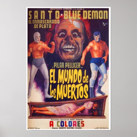 Santo Blue Demon El Mundo De Los Muertos Poster (Vorne)