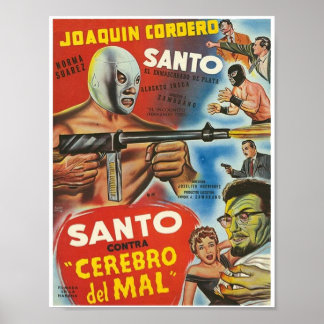 Santo Contra Cerebro Del Mal Poster