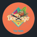 Santo Domingo Caribbean Dominikanische Republik Re Große Wanduhr<br><div class="desc">Santo Domingo Hauptstadt der Dominikanischen Republik in der Karibik Sonnenuntergang Vintage Andenken für Strandurlaub. Santo Domingo mit Retro-Kokosnuss in der Dominikanischen Republik als Souvenir für den Ozean und den Strand. Santo Domingo Lifestyle für Backpacker und Karibikreisen. Santo Domingo in der Karibik und Hauptstadt der Dominikanischen Republik Vintagen Sonnenuntergang Design Souvenir....</div>
