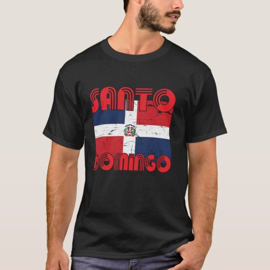 Santo Domingo Dominikanische Republik Flaggenstaat T-Shirt (Vorderseite)