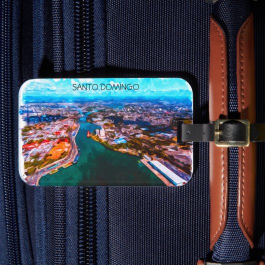 Santo Domingo Dominikanische Republik Panoramasich Gepäckanhänger (Vorderseite Insitu 4)