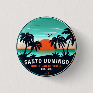 Santo Domingo Dominikanische Republik Retro-Sonnen Button