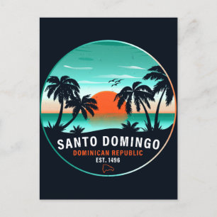 Santo Domingo Dominikanische Republik Retro Sunset Postkarte