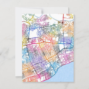Santo Domingo Dominikanische Republik Stadtplan Postkarte