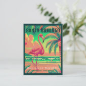 Santo Domingo DR. Retro Flamingos Souvenir 1950er Postkarte (Stehend Vorderseite)