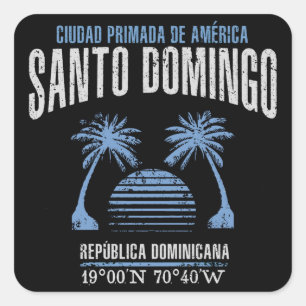Santo Domingo Quadratischer Aufkleber