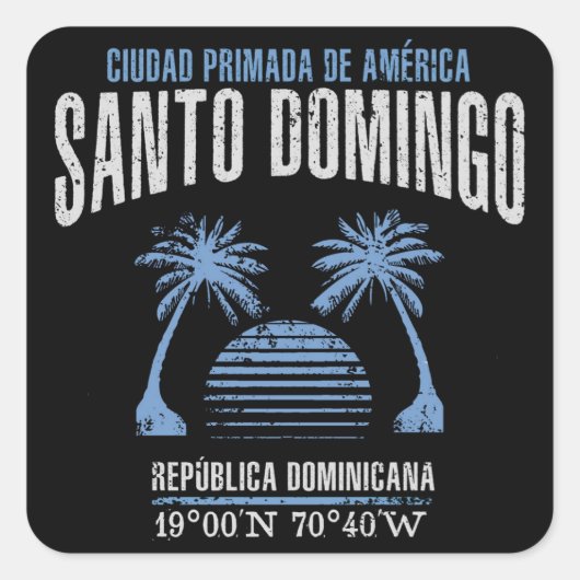 Santo Domingo Quadratischer Aufkleber (Vorderseite)