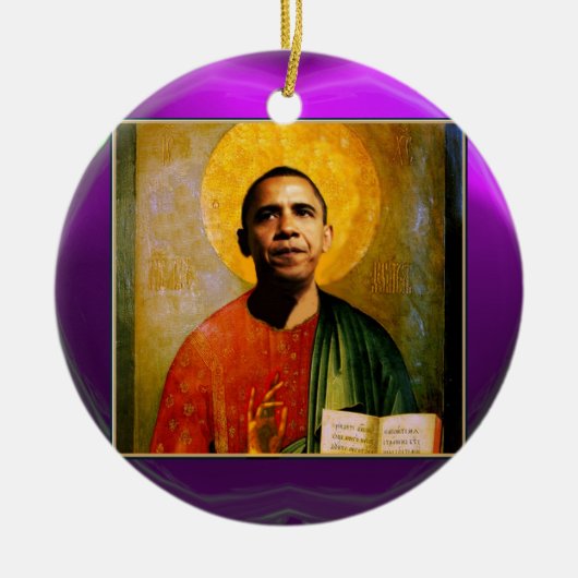 SANTOBAMA Lila Amethyst Keramik Ornament (Vorne)