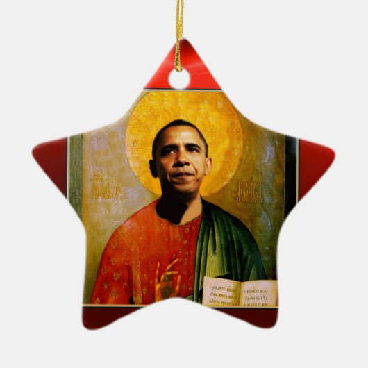 SANTOBAMA Red Ruby Star Keramik Ornament (Vorne)