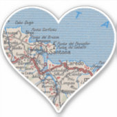 Santoña Spanien Karte Aufkleber (Vorderseite)