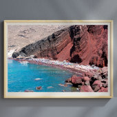 Santorias Red Rock Beach: Serene Beauty Poster