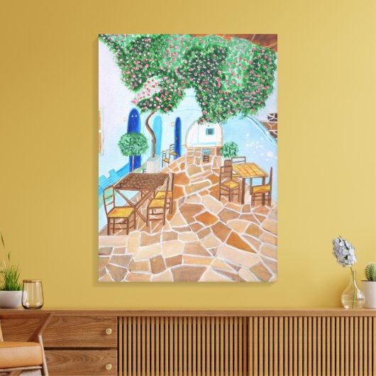 Santorin 1 Leinwand (Insitu (Wohnzimmer))