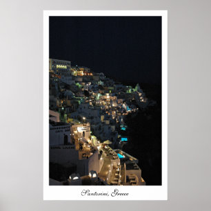 Santorin am Abend Poster