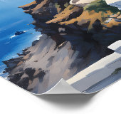 Santorin am Meeresplakat Poster (Ecke)