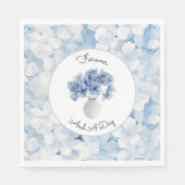 Santorin Blau Weiße Blumenehe Serviette (Vorderseite)