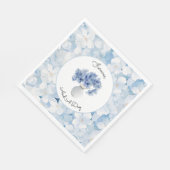 Santorin Blau Weiße Blumenehe Serviette (Ecke)