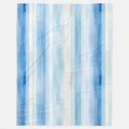Santorin Blau Weiße Streifen Fleecedecke