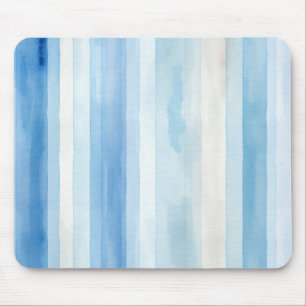 Santorin Blau Weiße Streifen Mousepad
