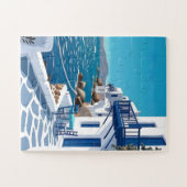 Santorin Blaue Meeresküste Puzzle (Horizontal)