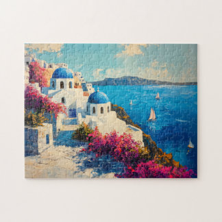 Santorin Blume Digitale Ölmalerei Puzzle