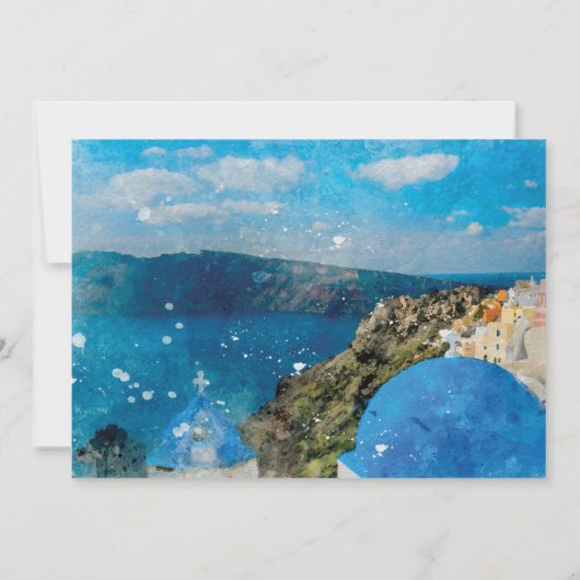 Santorin Blütenhochzeit speichern Sie die Dattelka Dankeskarte (Rückseite)