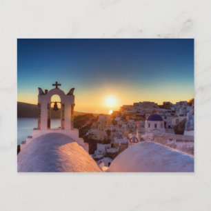 Santorin - Cycladische Oia bei Sonnenuntergang Pos Postkarte