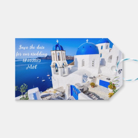 Santorin Geschenkanhänger (Vorderseite (Horizontal))