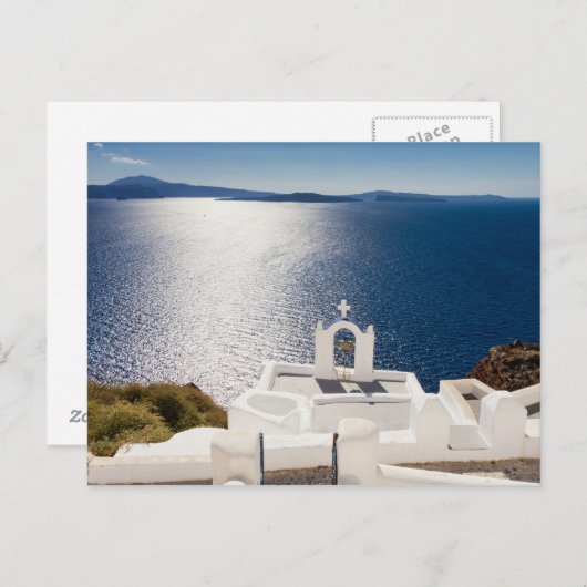 Santorin - Glockenturm bei Oia Postkarte (Vorne/Hinten)