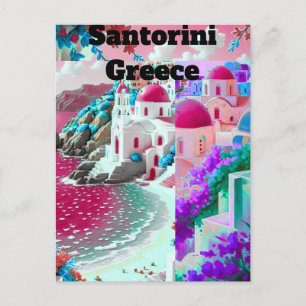 Santorin Griechenland Aquarell Reisekarte Europa Postkarte