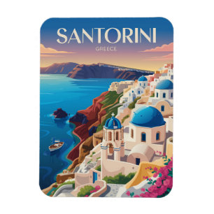 Santorin Griechenland Blaue Kuppel Reise Kunst Vin Magnet