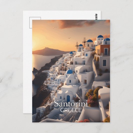 Santorin, Griechenland: Ein unvergessliches Urlaub Postkarte (Vorne/Hinten)