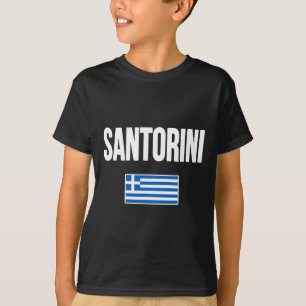 Santorin Griechenland Griechische Flagge Souvenir T-Shirt