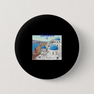 Santorin Griechenland Griechische Flagge Urlaub Ku Button