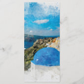 Santorin, Griechenland Hochzeitskarte Menükarte (Rückseite)