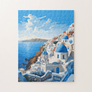 Santorin Griechenland Ikonische Insel Reise Kunst Puzzle