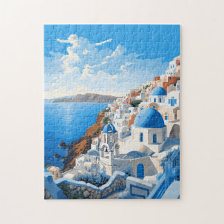 Santorin Griechenland Ikonische Insel Reise Kunst Puzzle